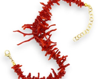 Bracelet with Corals of variable length, L 22 cm approx