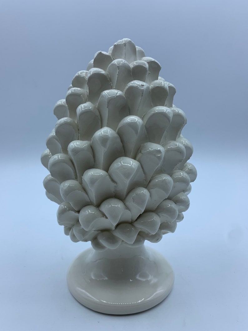 Sicilian ceramic pine cone of Caltagirone cm 22 made entirely by hand