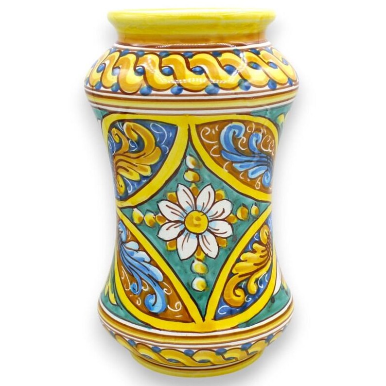 Jarrón Albarello, cerámica de Caltagirone, aprox. 26 x 15 cm (1 unidad) Varias decoraciones decoro 2