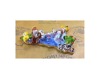 SICILY nativity scene in fine ceramic entirely made and decorated by hand