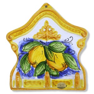 Coat hanger in fine Sicilian ceramic, key holder, pot holders or gloves, 20 h x 20 l cm approx. (1 unit) with decoration options