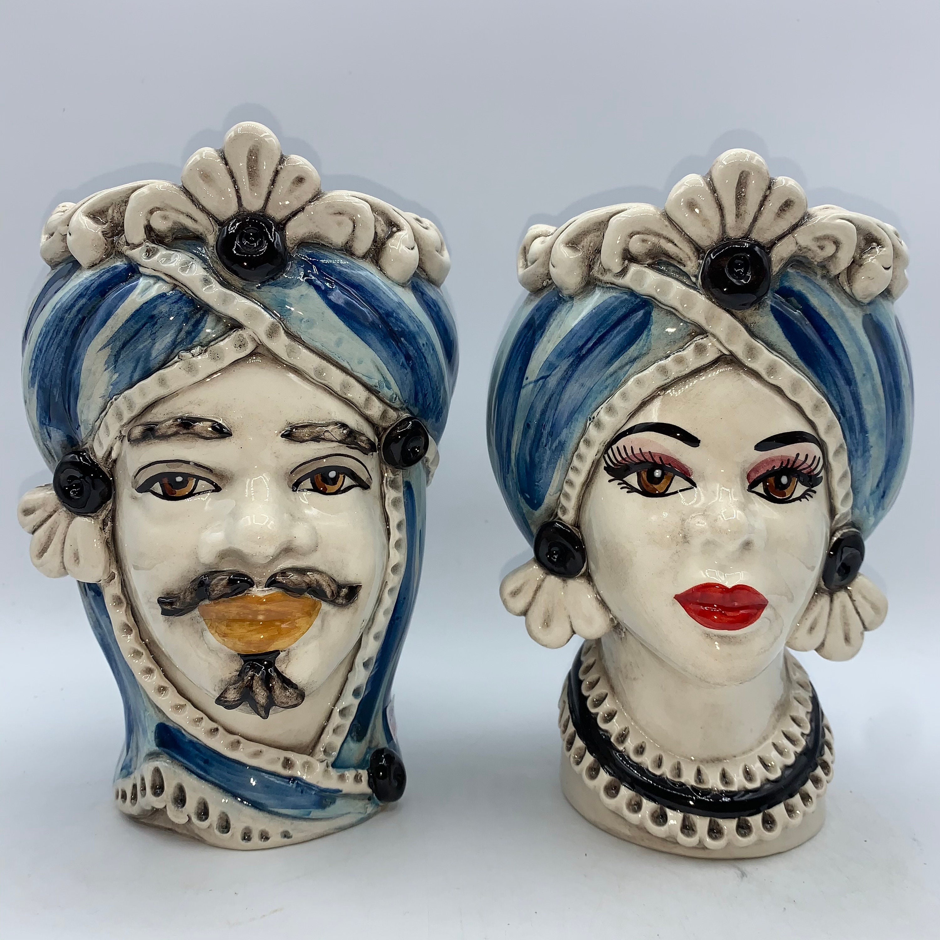 SICILIAN HEAD Sicilian Dark Brown Head in Caltagirone Ceramic Etsy