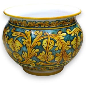 Cachepot Caltagirone ceramic plant pot, with 5 size options (1 Unit) Baroque decoration MD2
