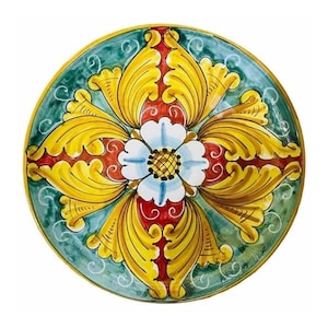 Plato ornamental de cerámica siciliana Ø 25 cm - varias decoraciones disponibles