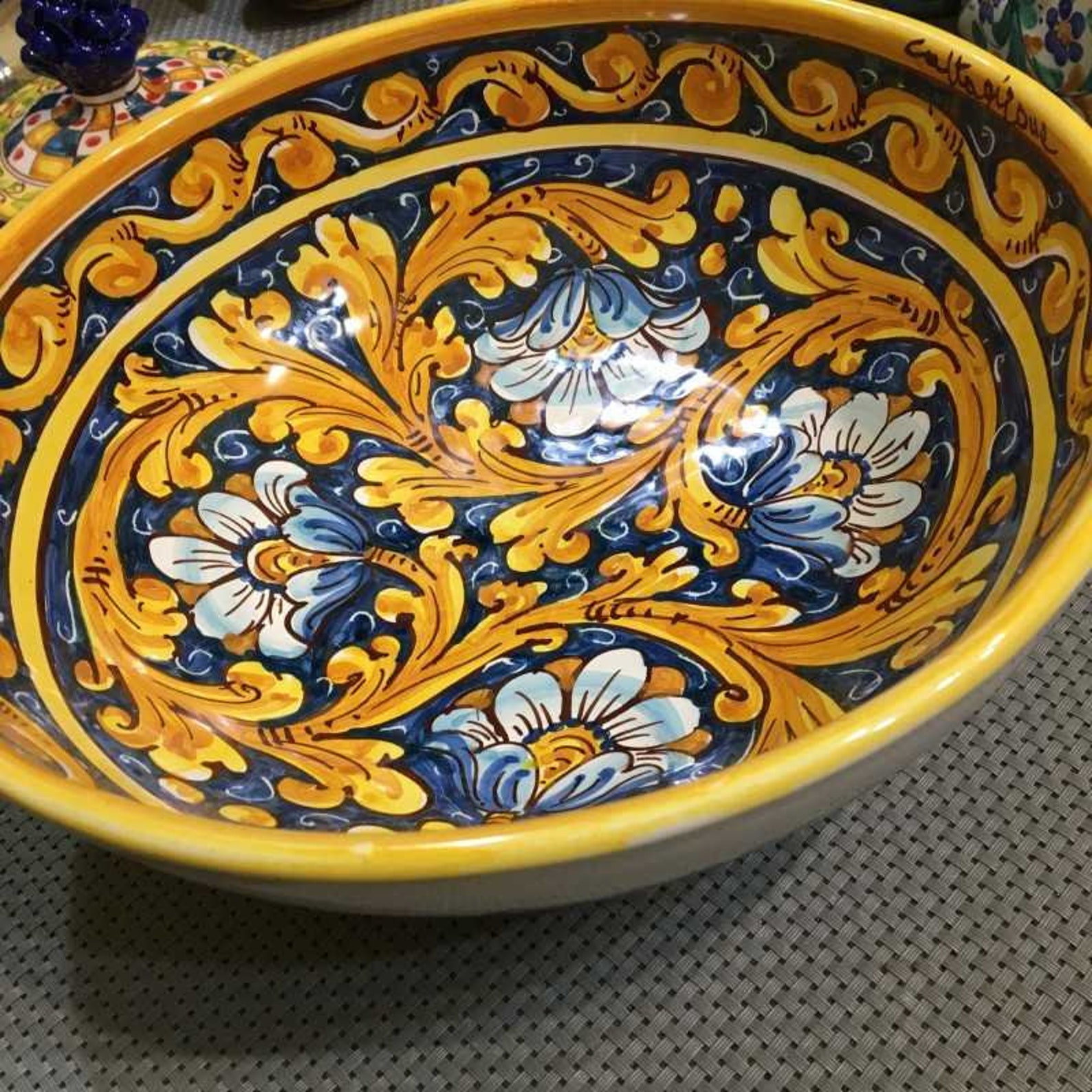 Caltagirone ceramic salad bowl diameter 25 cm various Etsy