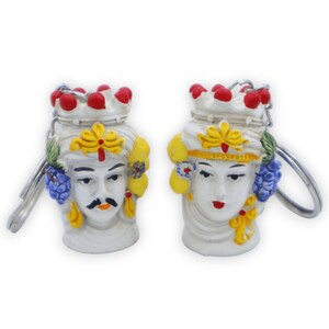 Moor's head key ring in resin, with man or woman option, h 4 cm approx. (1pc) MD1