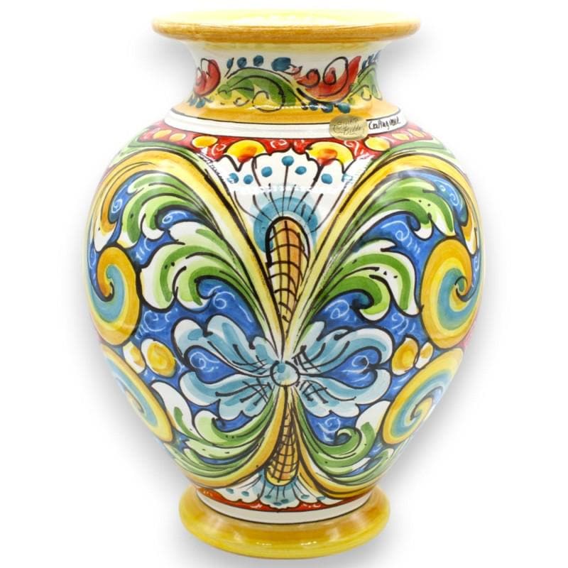 カルタジローネ陶器花瓶、約25 x 18 cm、多色装飾、多彩色 MD1 - Etsy 日本