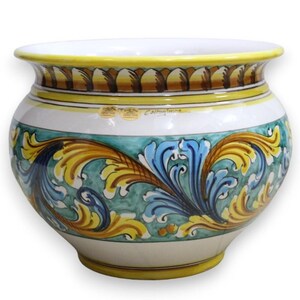 Cachepot Caltagirone keramisk kruka, barockdekoration på ärgfärgad bakgrund med 5 storlekar (1 enhet)