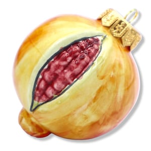 Caltagirone ceramic Christmas ball, pomegranate shape, in two sizes (1 unit)
