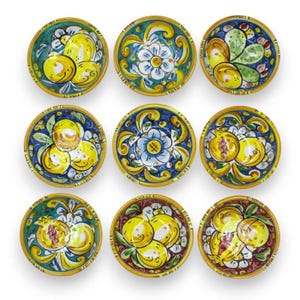 Caltagirone ceramic bowl - Ø 11 cm approx (1 unit) random decoration and colour