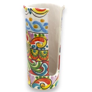 Porte-verre pour eau et café, céramique Caltagirone, deux options de taille (1pc) multi décoration et couleur