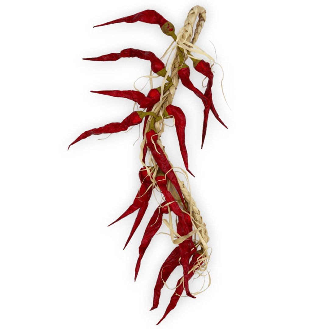 Reproduction of Chili Pepper Braid in Paper and Straw to Hang Etsy