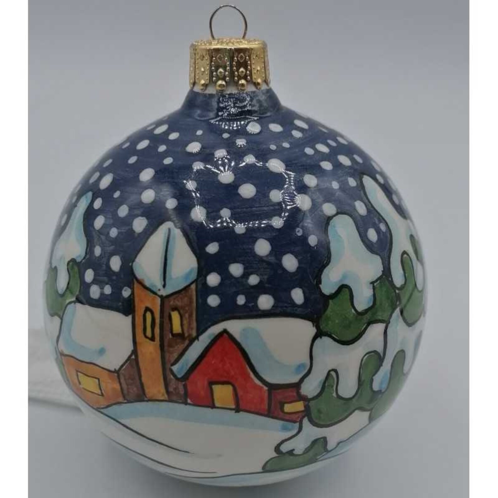 Boule de Noël en céramique précieuse décorée à la main  Etsy