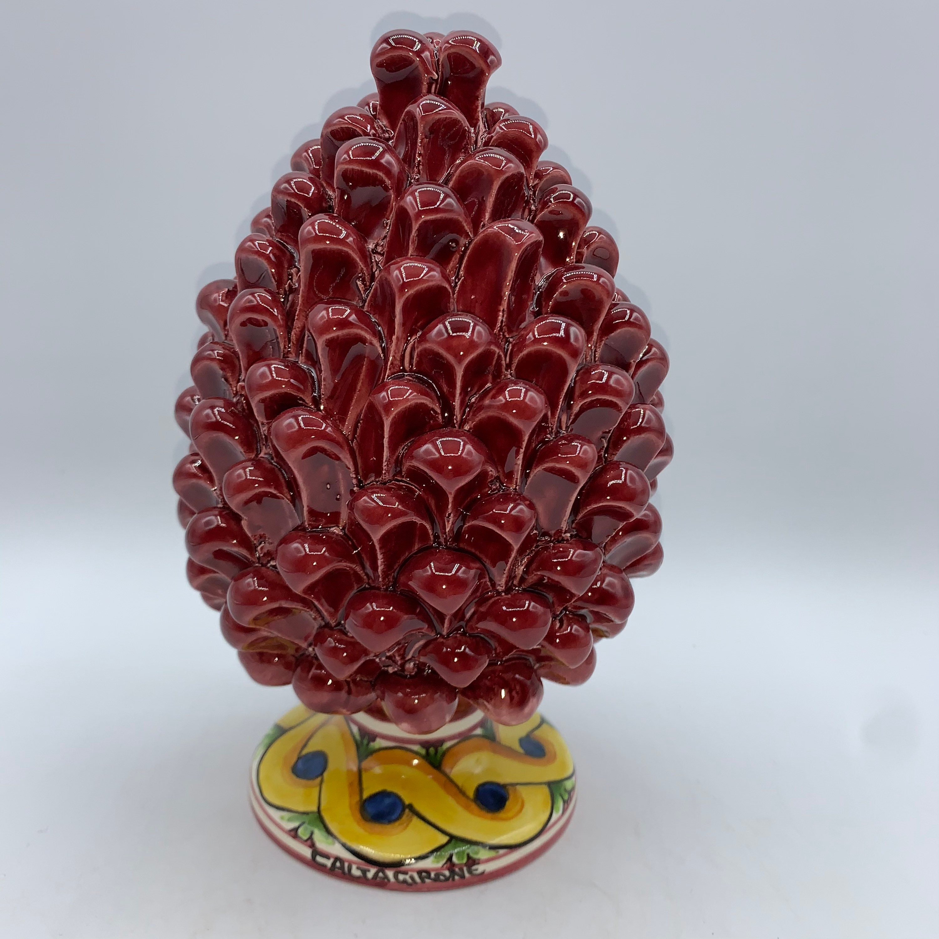 Sicilian ceramic pine cone of Caltagirone cm 20 made entirely Etsy