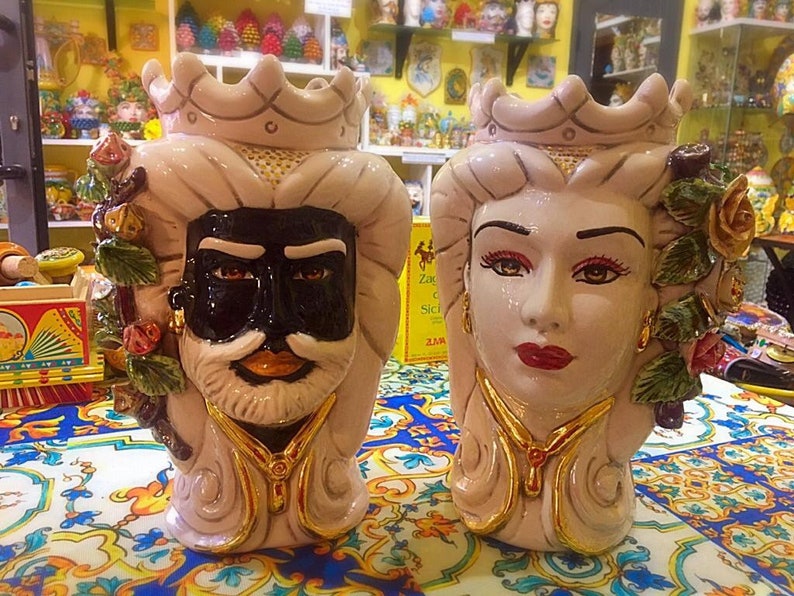 SICILIAN HEAD Sicilian moorheads in Caltagirone ceramic Etsy