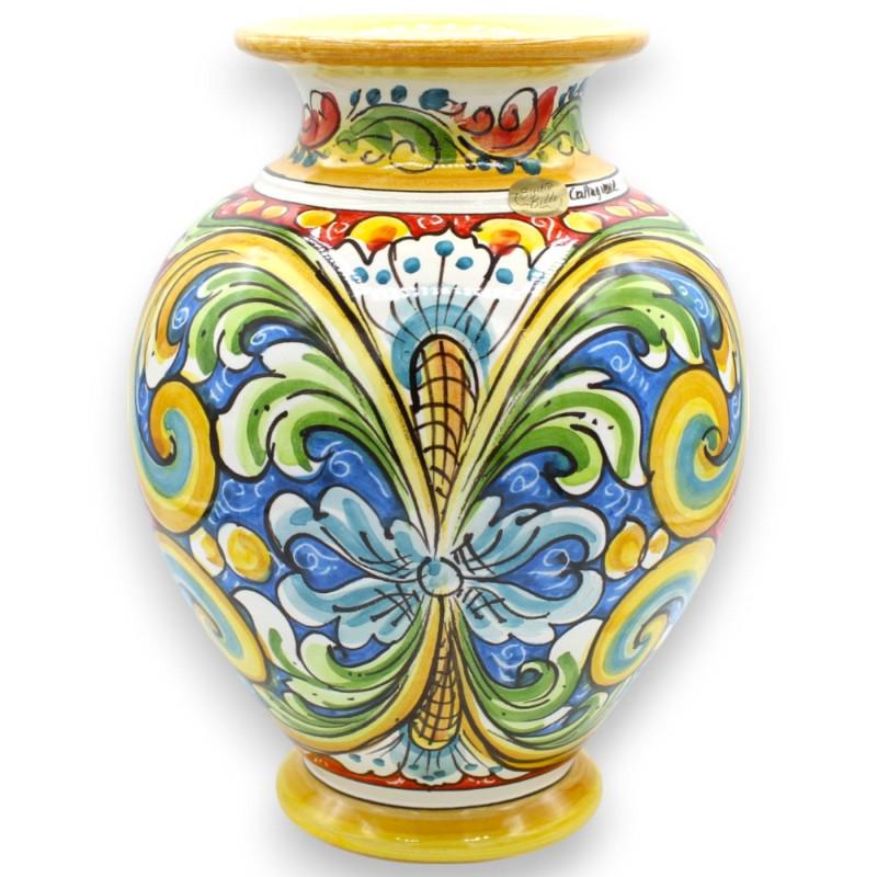 カルタジローネ陶器花瓶、約25 x 18 cm、多色装飾、多彩色 MD1 - Etsy 日本