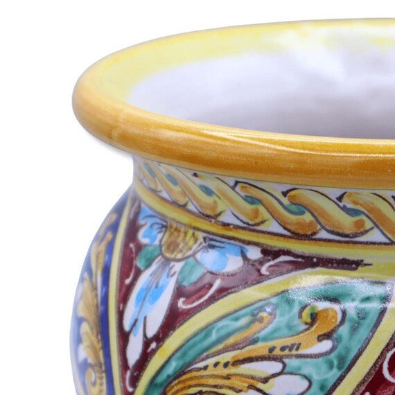 bertopf, Pflanztopf aus feiner Keramik, barockes Palermo-Dekor, mit 5  Grenoptionen (1 Stck) - Etsy.de