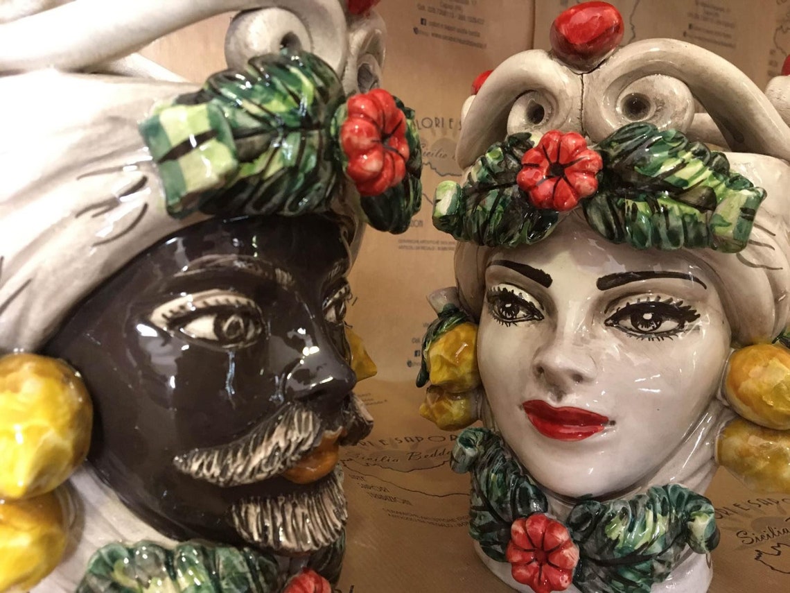 SICILIAN HEAD Sicilian Ceramic Moorheads of Caltagirone Etsy