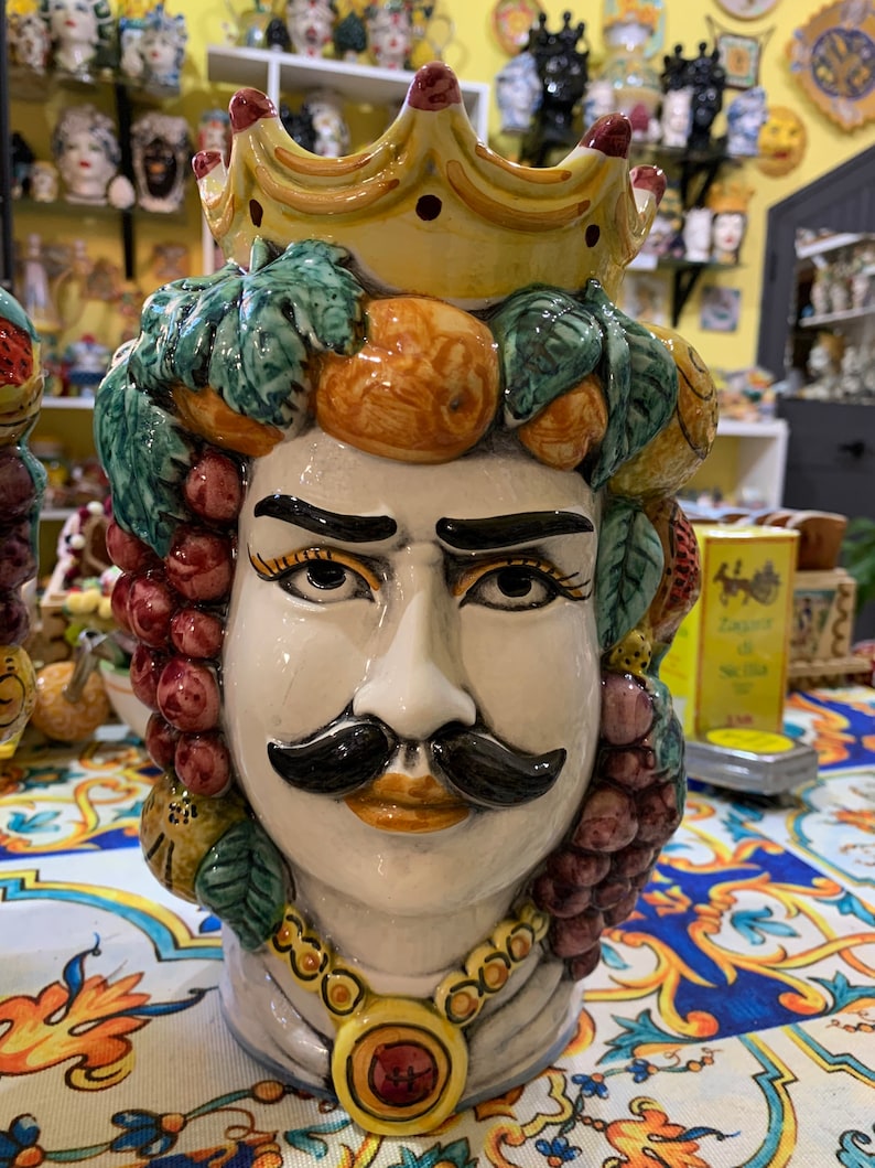 SICILIAN HEAD sizilianische Keramik Moorköpfe von Caltagirone Etsy