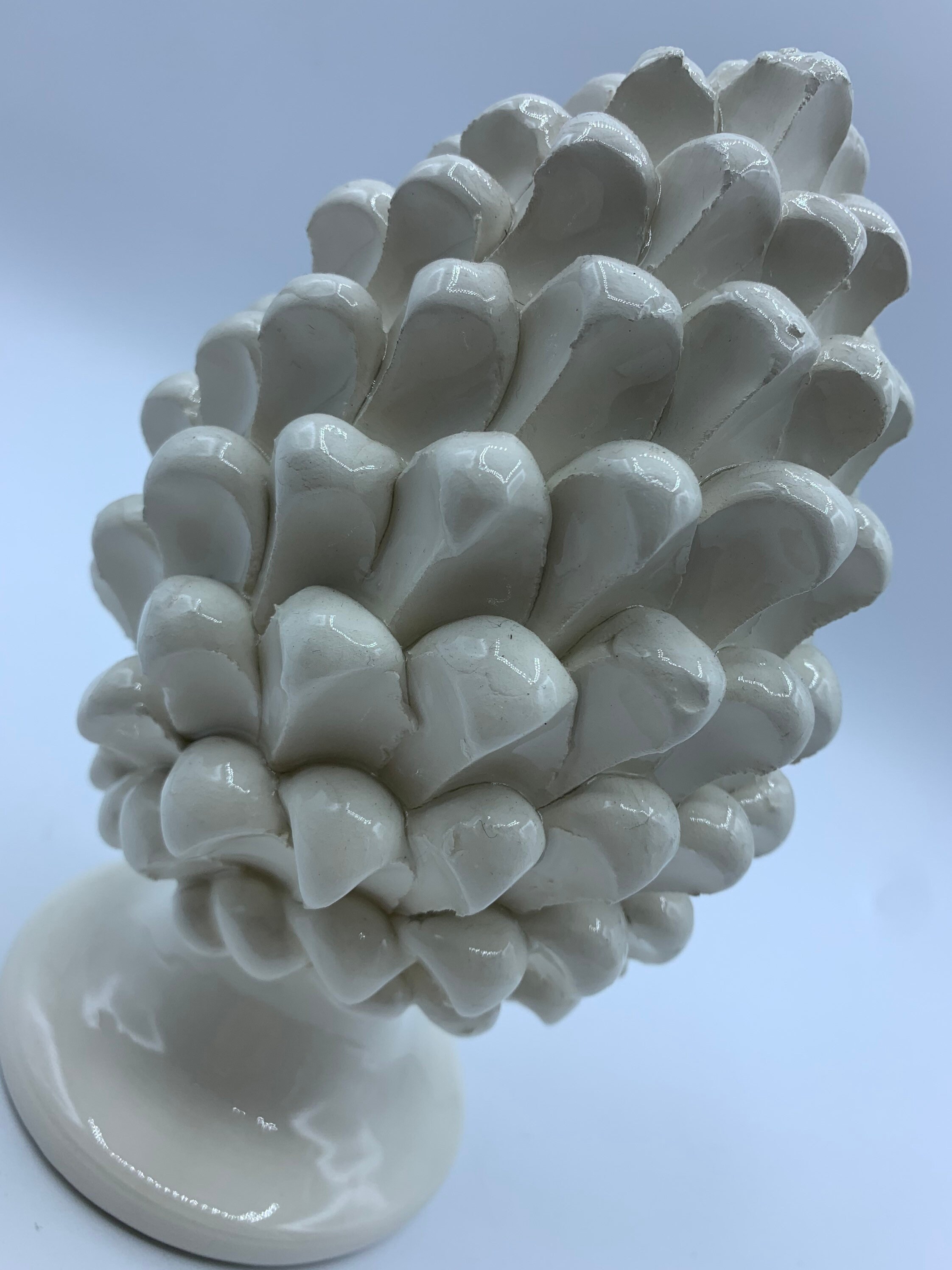 Sicilian ceramic pine cone of Caltagirone cm 22 made entirely by hand