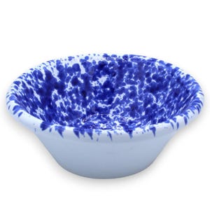 Lemmo, Siciliaanse keramische kommen met blauw gevlekte decoratie, diverse maatopties (1 stuk)