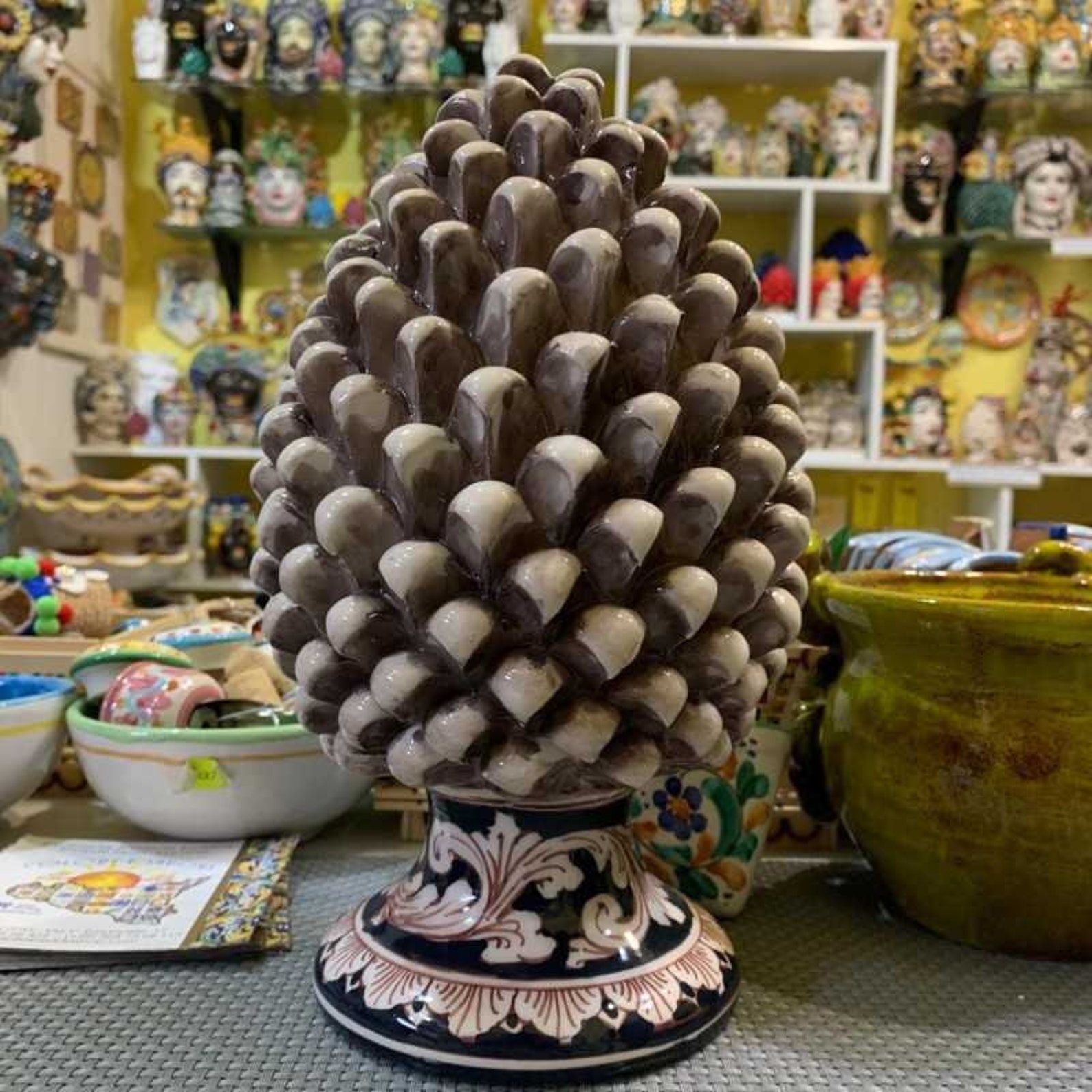 Sizilianische Keramik Pigna Caltagirone antike weiße Farbe und | Etsy