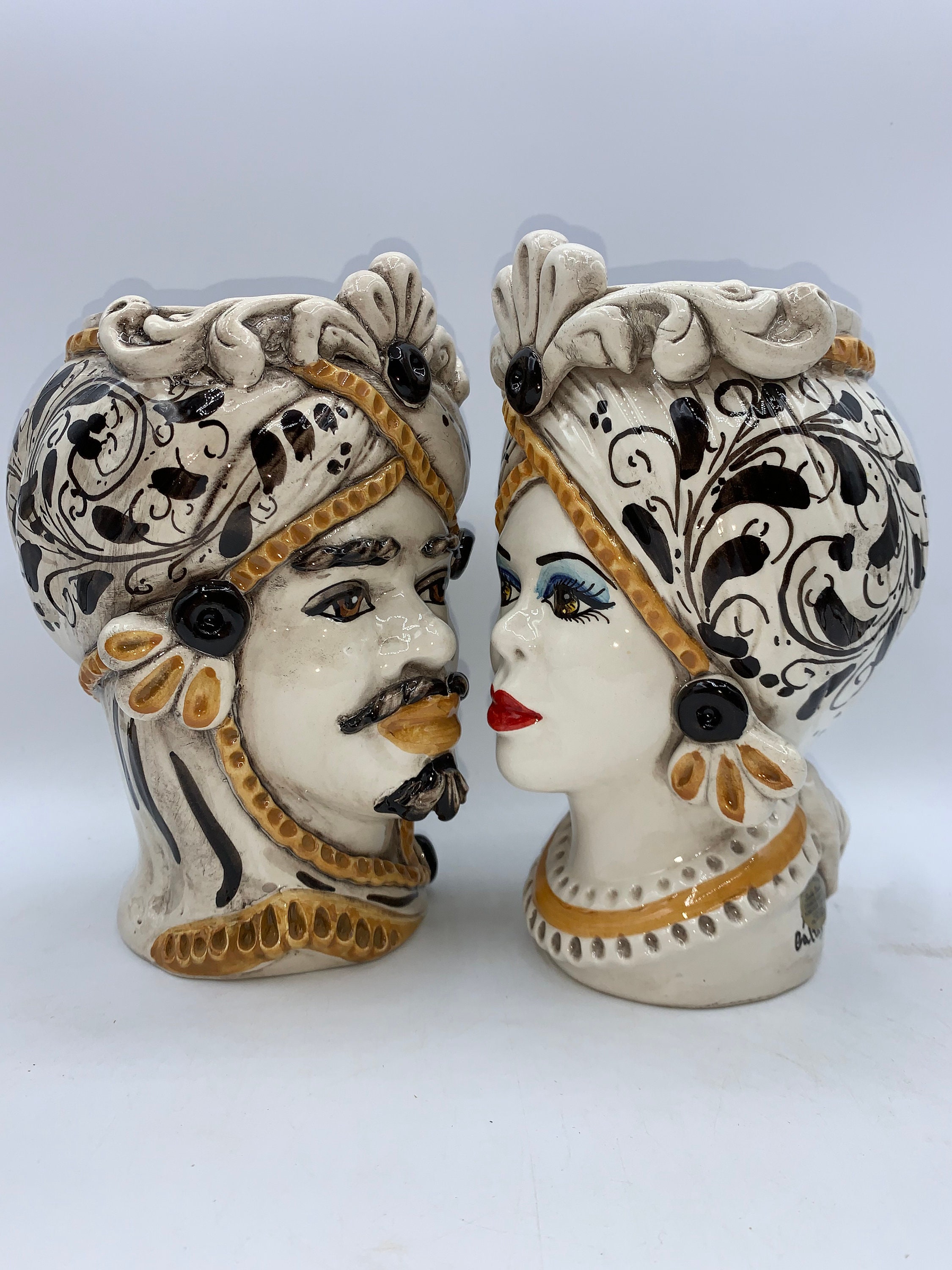 SICILIAN HEAD Sicilian Moorheads in Caltagirone Ceramic Etsy