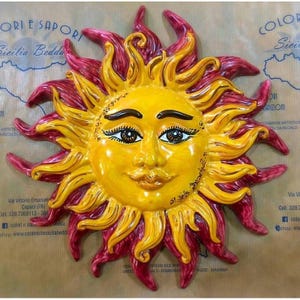 Sicilian Ceramic Fire Sun - Ø 30 cm, with 6 color options (1 Unit)