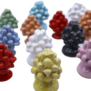 Keramik-Tannenzapfen aus Caltagirone H 5/6 cm in verschiedenen Farben - 100 % Handarbeit