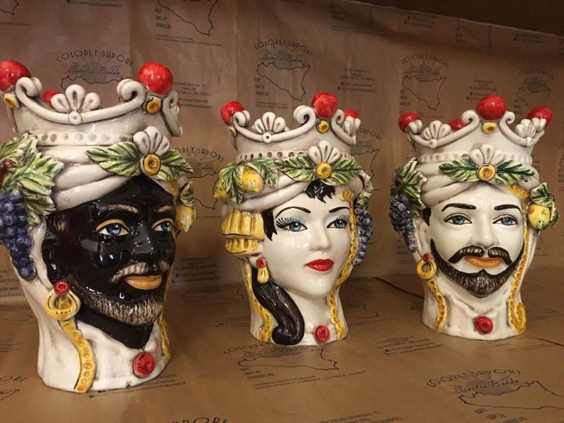 SICILIAN HEAD Sicilian Moorheads in Caltagirone Ceramic Etsy
