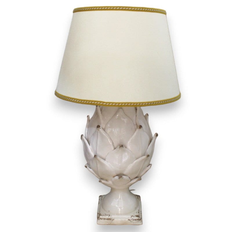 Artichoke Lamp in Precious Ceramic H 70 Cm Approx. White 