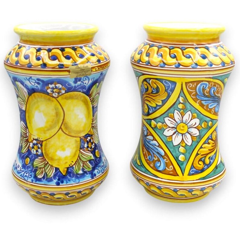Jarrón Albarello, cerámica de Caltagirone, aprox. 26 x 15 cm (1 unidad) Varias decoraciones imagen 8