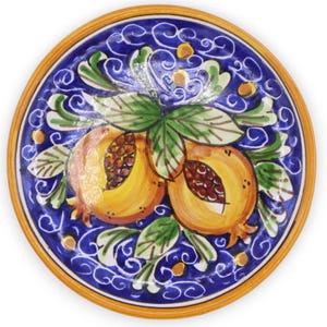 Ornamental plate in Caltagirone ceramic Ø 15 cm approx (1 unit) with different decoration options