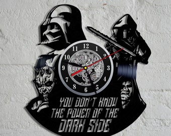 Star Wars Vinyl Wall Clock, Wall Clock Vintage, Han Solo Gift, Birthday Gift, Darth Vader Vinyl Record Wall Clock, Wall Record Clock