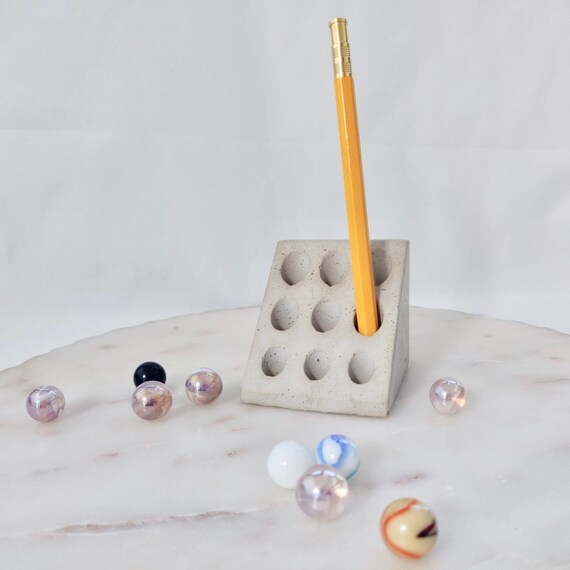 Concrete Desk Tidy Accessories Pen Holder Minimalist Desk Tidy Accessories Pen Holder