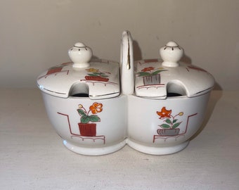 Vintage Made In Japan Double Condiment Dish