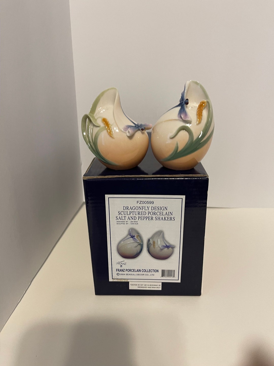 Franz Porcelain Dragonfly Salt & Pepper Shakers Etsy