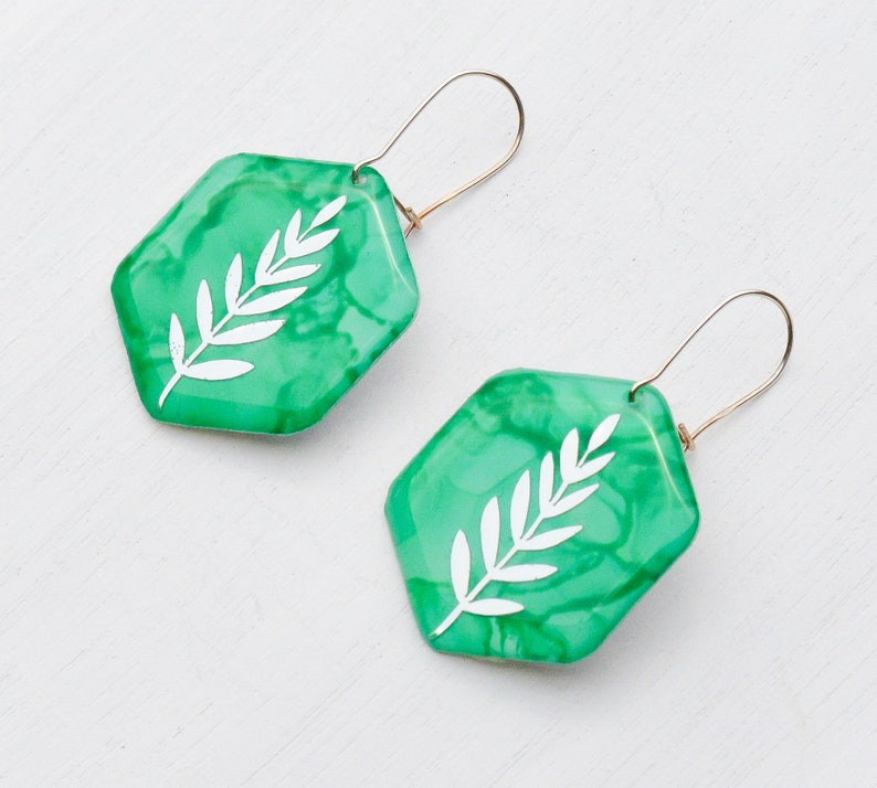 Gift For Plant Lover Botanical Leaf Earrings Sterling Silver Dangle Earrings