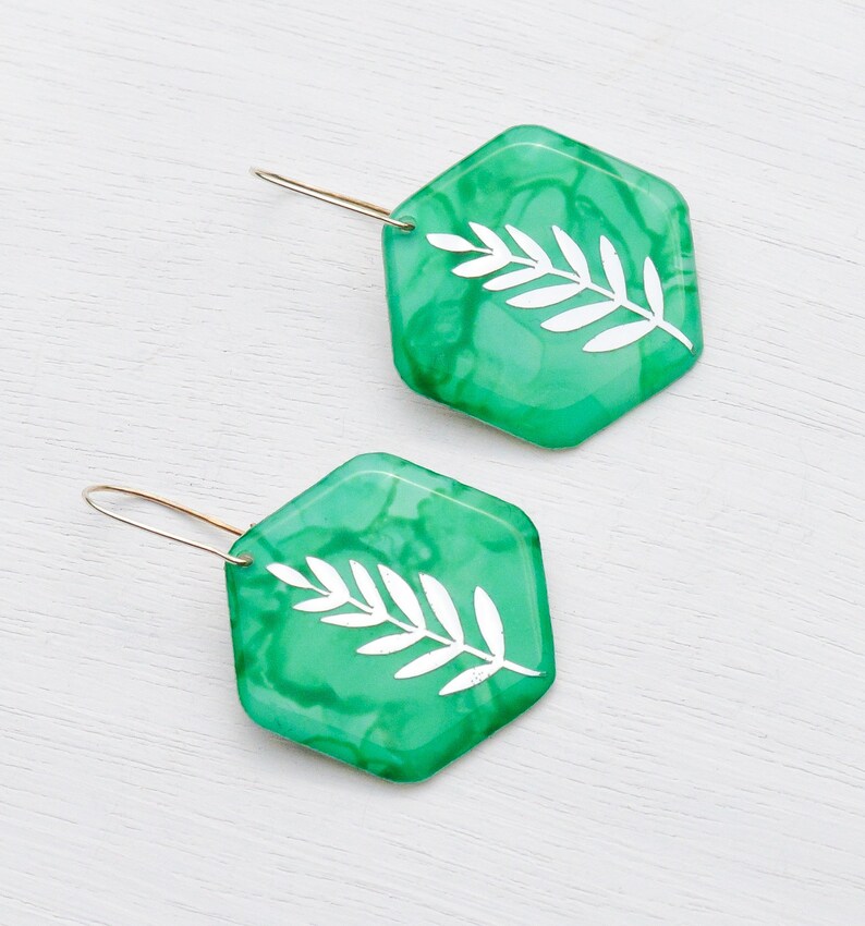 Gift For Plant Lover Botanical Leaf Earrings Sterling Silver Dangle Earrings