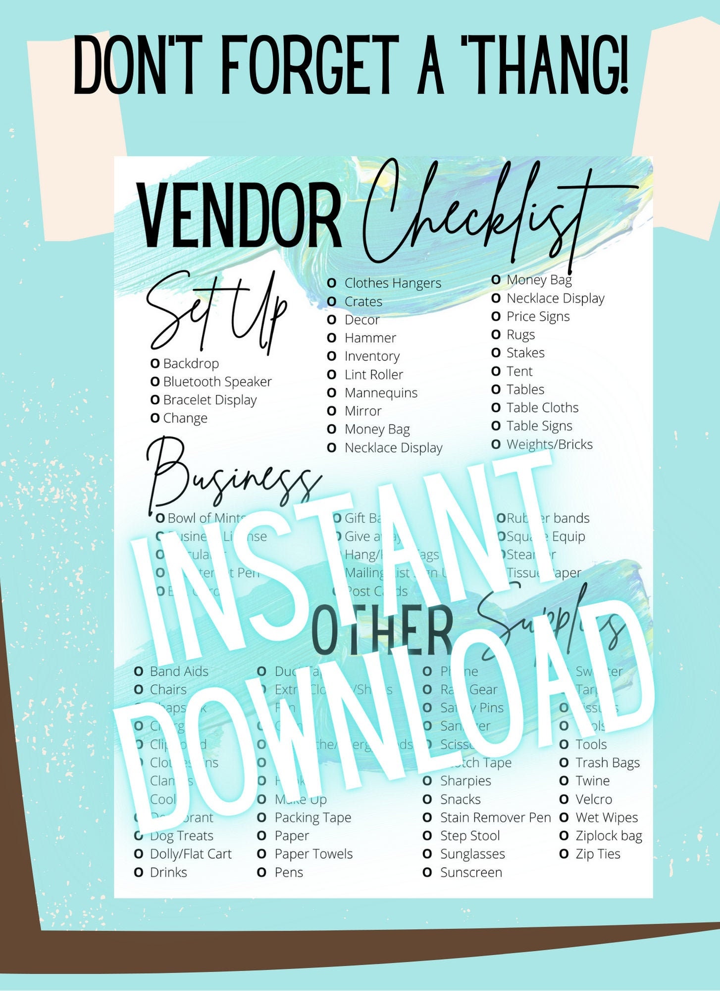 Vendor Pop up Flea Market Checklist Etsy Hong Kong