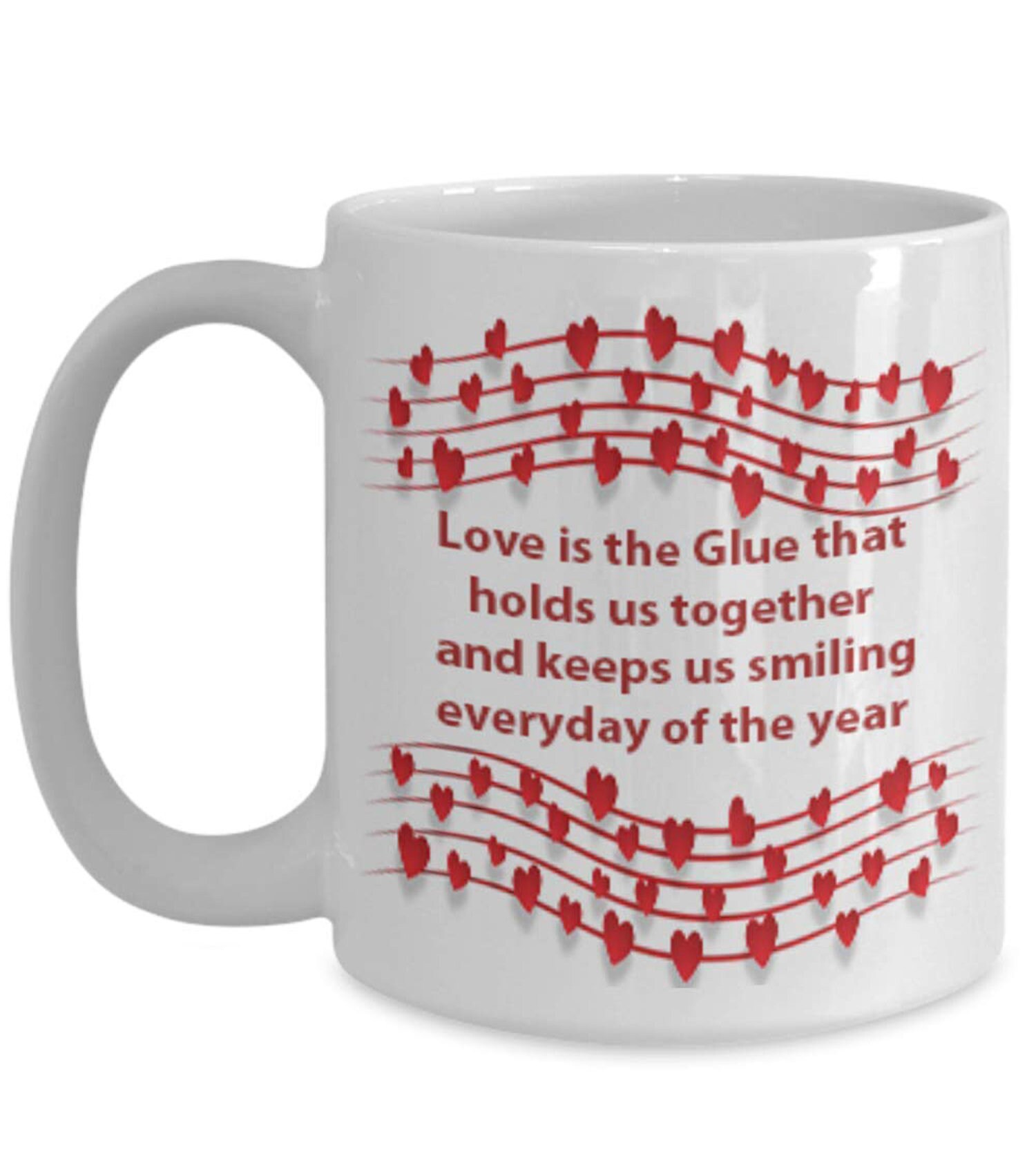 Love is the glue that holds us together on 15 ounce mug for | Etsy