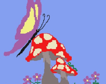 Crochet Pattern Butterfly Blanket. Instant Download