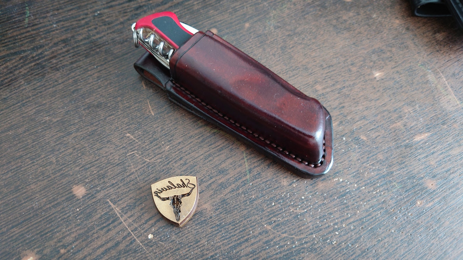 Leather sheath for folding knife Victorinox RangerGrip Etsy