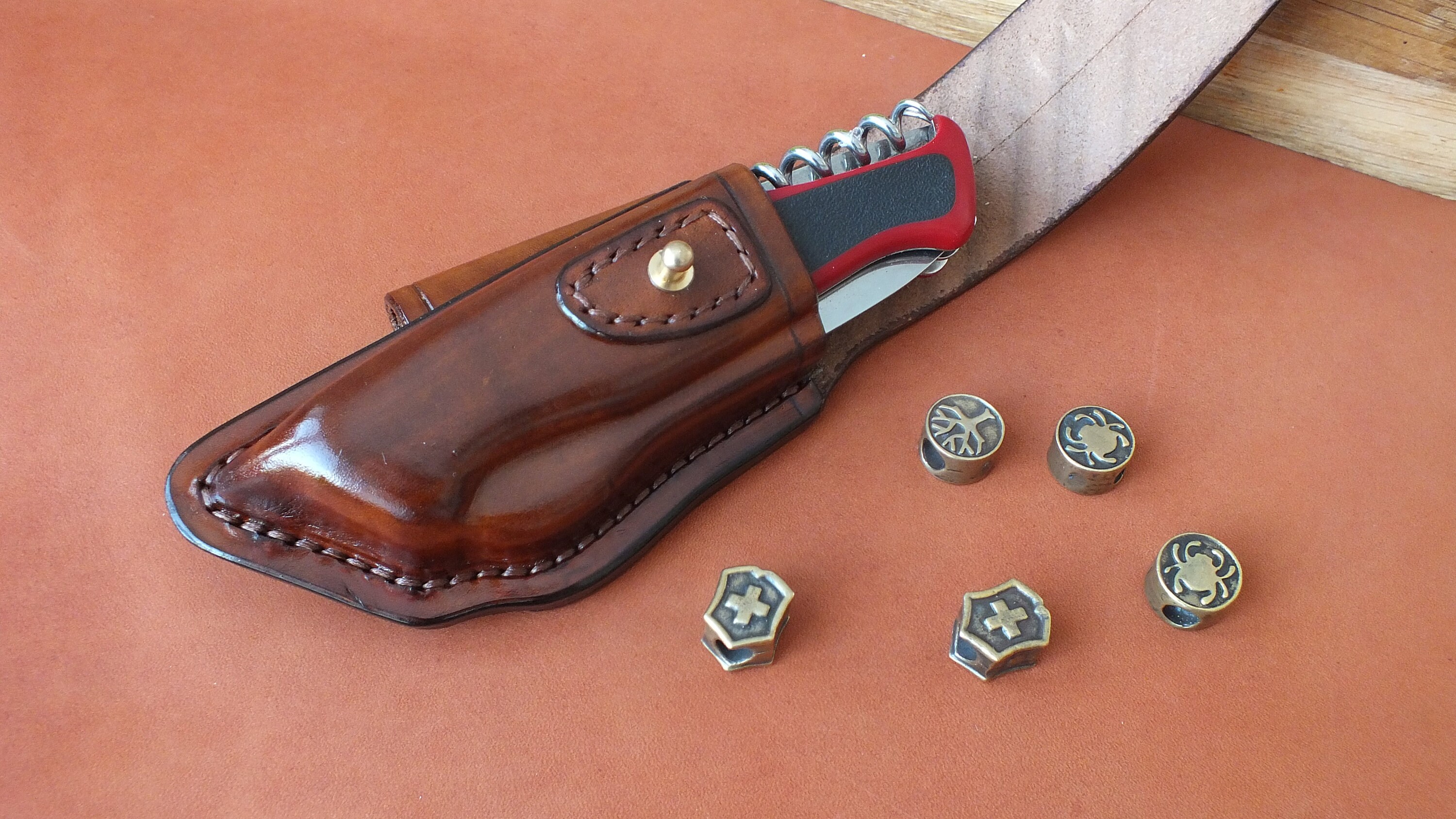 Leather sheath for folding knife Victorinox Etsy