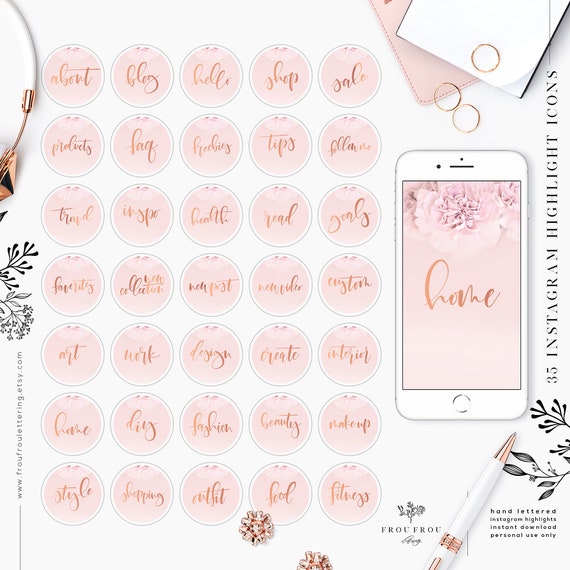 Pink Instagram Covers Rose Gold Insta Icons Blush ...