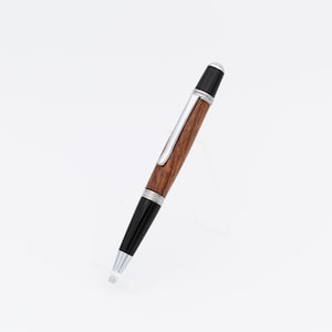 Unique Handmade Executive Ballpoint Twist Pen - Bubinga wood with Chrome Hardware