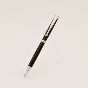 Unique Handmade Slimline Ballpoint Twist Pen - Ebony wood with Chrome Hardware