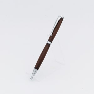 Unique Handmade Slimline Ballpoint Twist Pen - Makore wood with Chrome Hardware
