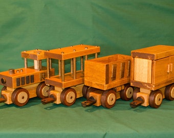 Wooden Toy Train - Natural Wood - Handcrafted