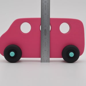 Wooden Toy Bus Pink Handcrafted & Hand Painted - Etsy